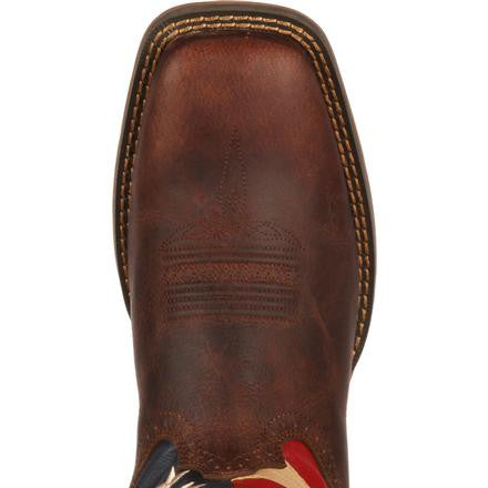 Durango Men's Rebel Patriotic Pull-On Western Flag Boot - Brown DB5554 - ShoeShackOnline