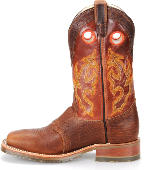 Double H Men's 12" Domestic Wide Square Toe ICE Roper - Peanut Bison DH4400