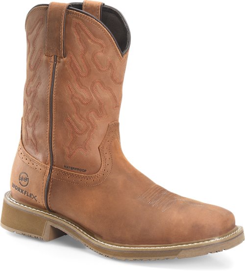 Double H Men's 10" Workflex Wide Square Composite Toe Roper - Tan DH5143 - ShoeShackOnline
