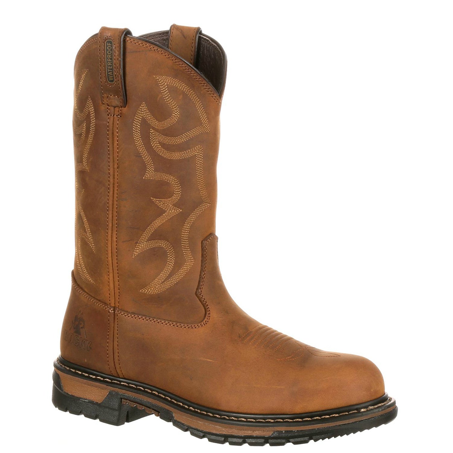 Rocky Men's Original Ride Branson Steel Toe WP Western Boots - Aztec Crazy Horse FQ0002809 - ShoeShackOnline