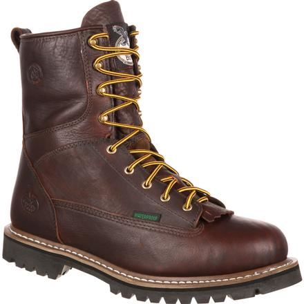 Georgia Men's 8" Waterproof Lace-to-Toe Work Boot - Chocolate G101 - ShoeShackOnline