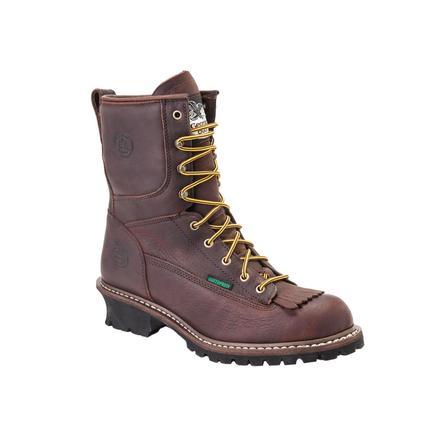 Georgia Men's 8" Steel Toe Waterproof Logger Work Boots - Brown G7313 - ShoeShackOnline