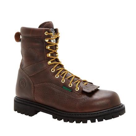 Georgia Men's 8" Lace-to-Toe Steel Toe Waterproof Work Boot - Chocolate G8341 - ShoeShackOnline