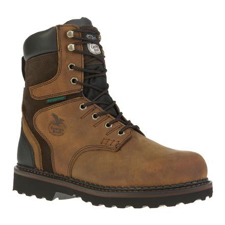 Georgia Men's 8" Brookville Steel Toe Waterproof Work Boot - Brown G9334 - ShoeShackOnline