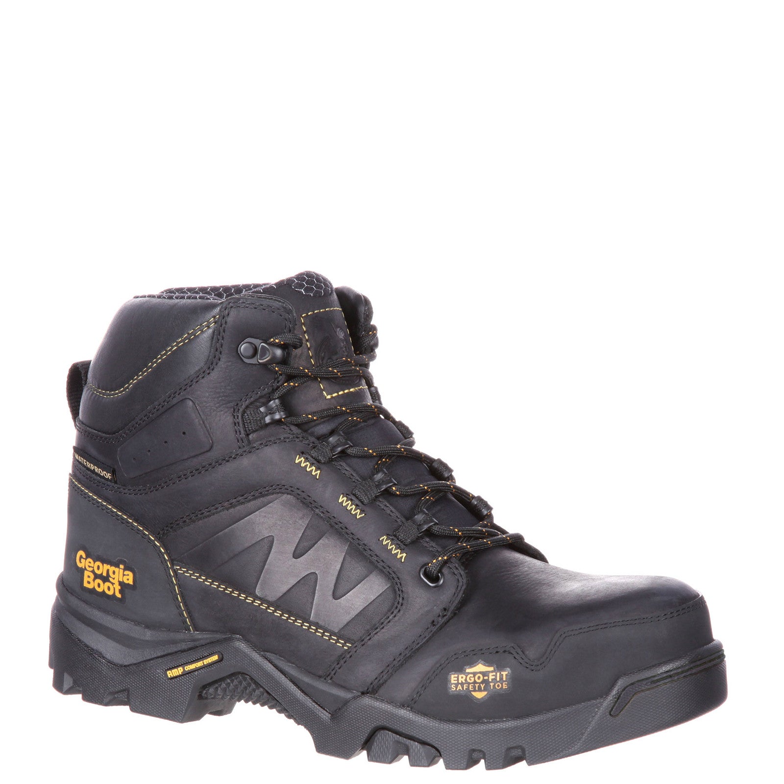 Georgia Men's 6" Amplitude Composite Toe Waterproof Work Boot - Black GB00130 - ShoeShackOnline