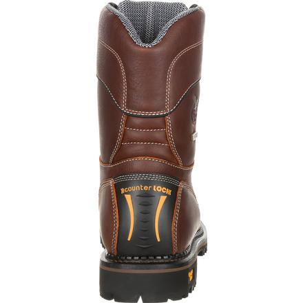 Georgia Men's 9" AMP LT Logger Low Heel Waterproof Work Boot - Brown GB00237 - ShoeShackOnline