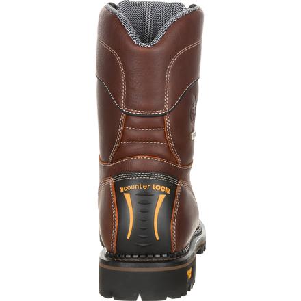 Georgia Men's 9" AMP LT Logger Composite Toe Low Heel Waterproof Work Boot - Brown GB00238 - ShoeShackOnline