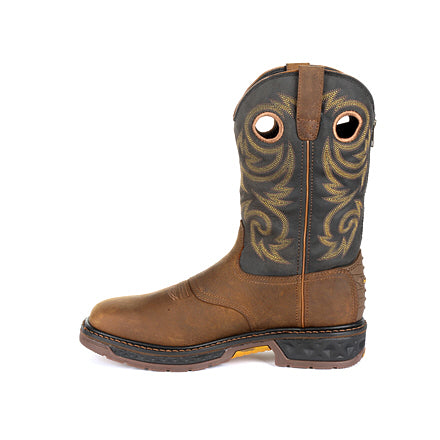 Georgia Men's 11" Carbo-Tec LT Waterproof Pull-On Work Boot - Black/Brown GB00266 - ShoeShackOnline