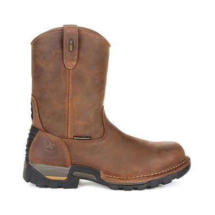 Georgia Men's 10" Eagle One Waterproof Pull-On Waterproof Work Boot - Brown GB00314 - ShoeShackOnline