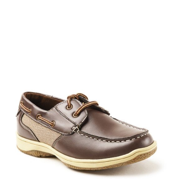 Deer Stags Boy's Jay Boat Shoe - Dark Brown - ShoeShackOnline