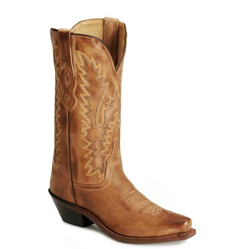 Old West Women's Fashion Western Boots - Distressed Tan LF1529 - ShoeShackOnline