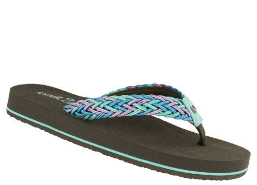 Cobian Kid's Lil Lalati Flip Flop - Aqua LLA14-340 - ShoeShackOnline