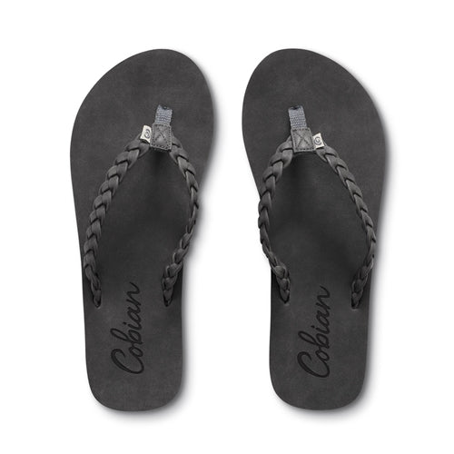 Cobian Women's Braided Pacifica Flip Flop - Charcoal PBR20-010
