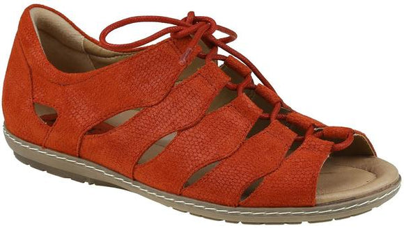 Earth Women's Plover Lace Up Sandal - Red 601390WBCK - ShoeShackOnline