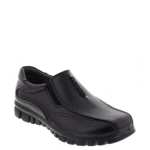 Deer Stags Boy's Stadium Slip On Dress Shoe - Black - ShoeShackOnline