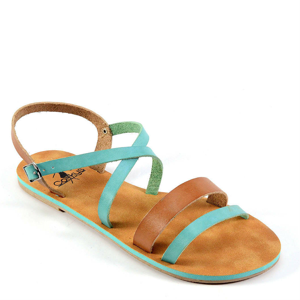 Corkys Women's Cabos | Aqua/Tan 40-3105 - ShoeShackOnline