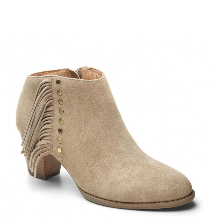 Vionic Women's Faros Fringed Bootie - Light Tan 332FAROS - ShoeShackOnline