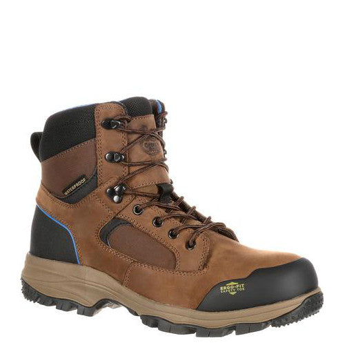 Georgia Men's 6" Blue Collar Composite Toe Waterproof Work Hiker - Dark Brown GB00108 - ShoeShackOnline