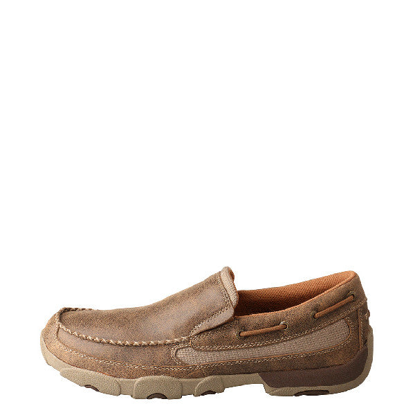 Twisted X Men's Slip-On Driving Moccasin - Bomber MDMS002 - ShoeShackOnline