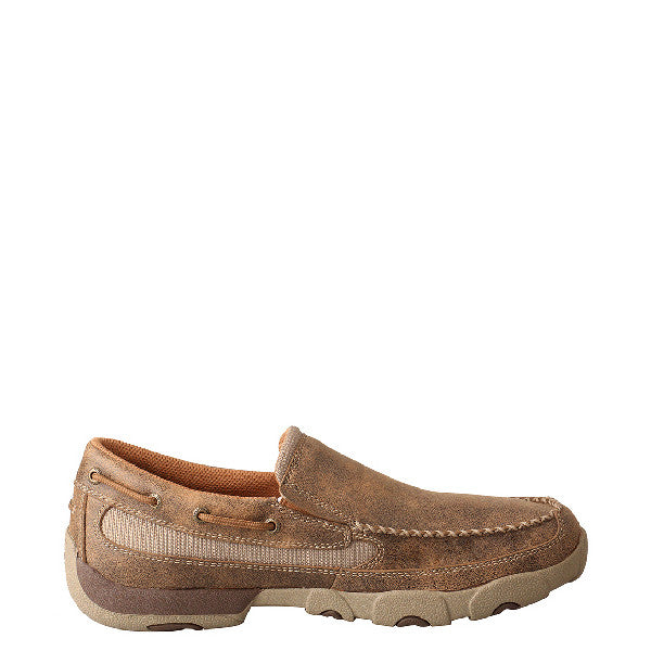Twisted X Men's Slip-On Driving Moccasin - Bomber MDMS002 - ShoeShackOnline