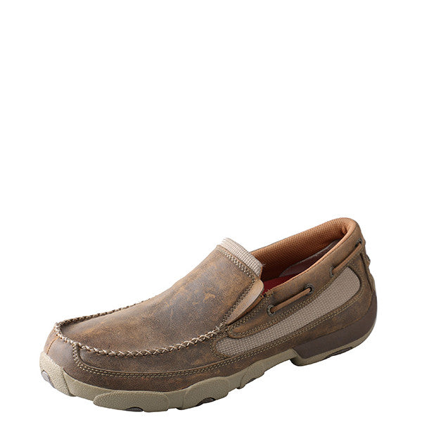 Twisted X Men's Slip-On Driving Moccasin - Bomber MDMS002 - ShoeShackOnline