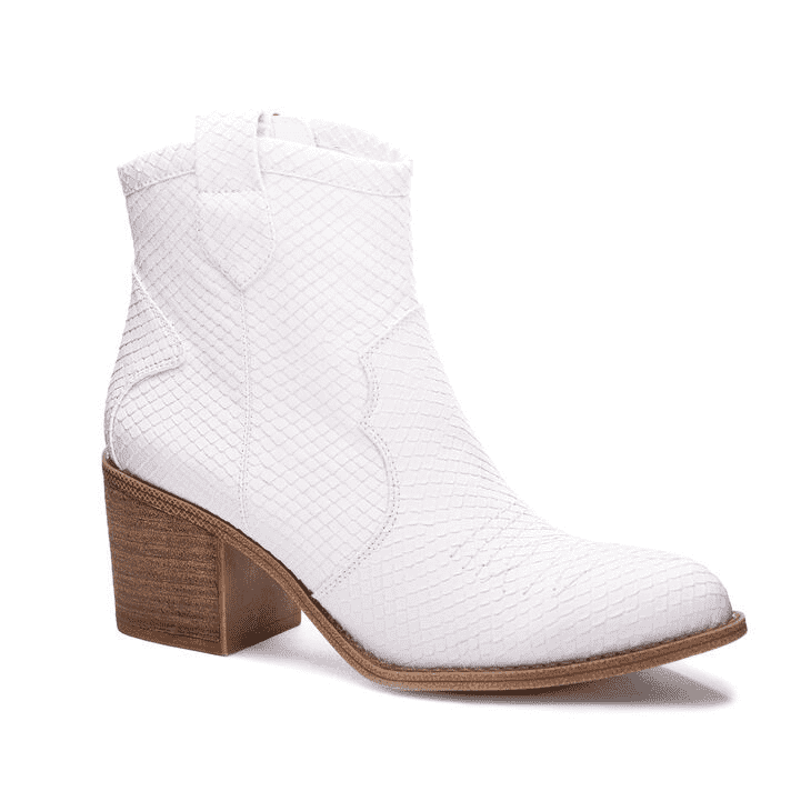 Dirty Laundry Women's Unite Snake Bootie White GUIO0BSPD